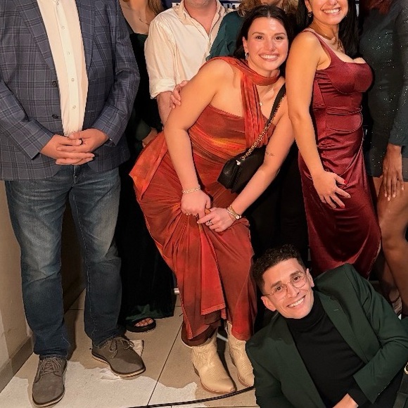 Peppermayo Strapless Red and Orange Dress (Scarlet Blur) - Picture 2 of 2